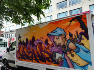 Mural, paint truck, montreal, muralart