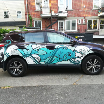 Customisation de voiture graffiti - koi fish